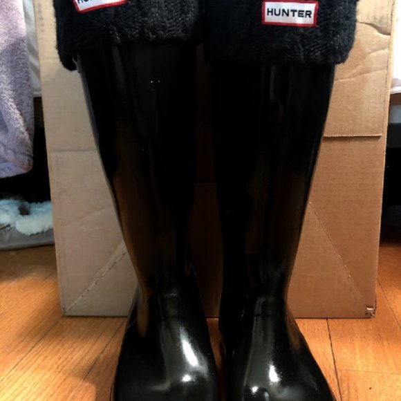 Hunter Original Women's Tall Rain Boots - Black - Picture 8 of 9
